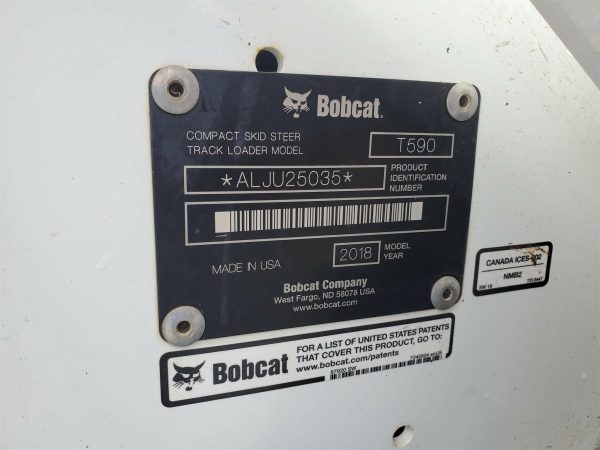 2018 Bobcat T590 Skid Steer 2540 hours - Image 2