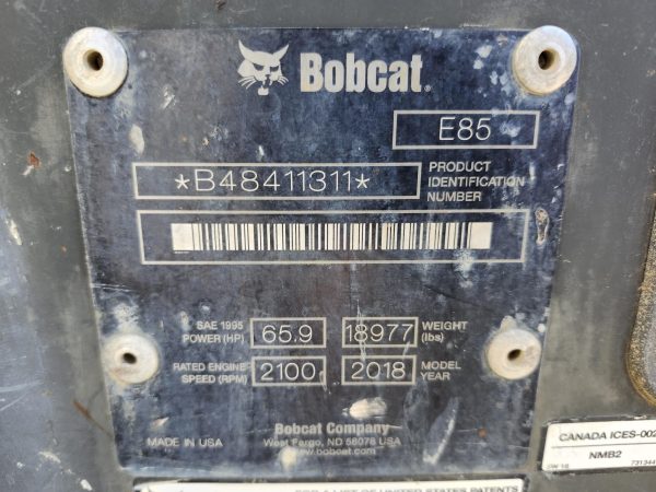 2018 Bobcat E85 Mini Excavator 2361 hours - Image 30