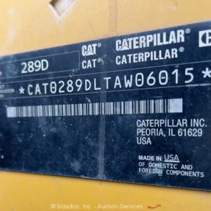 2017 Caterpillar 289D Skid Steer Crawler Track Loader Cab Aux Hyd - Image 2
