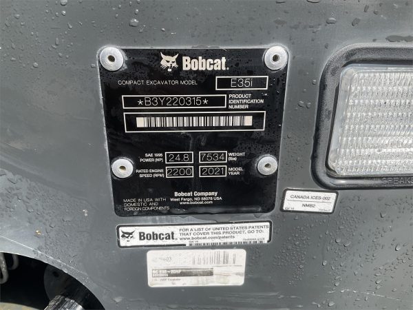 2021 Bobcat E35 Backhoe 140 hours Mini Excavator - Image 12