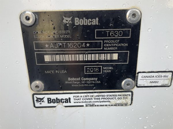 2018 Bobcat T630 Skid Steer 1380 hours - Image 16
